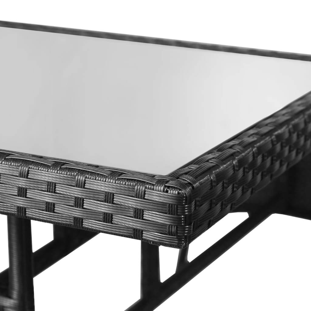 vidaXL Gartentisch Schwarz 80 x 80 x 74 cm Poly Rattan