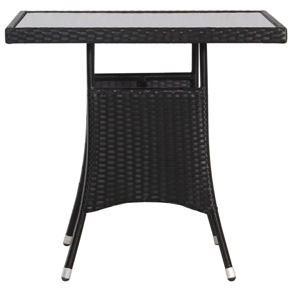 vidaXL Gartentisch Schwarz 80 x 80 x 74 cm Poly Rattan