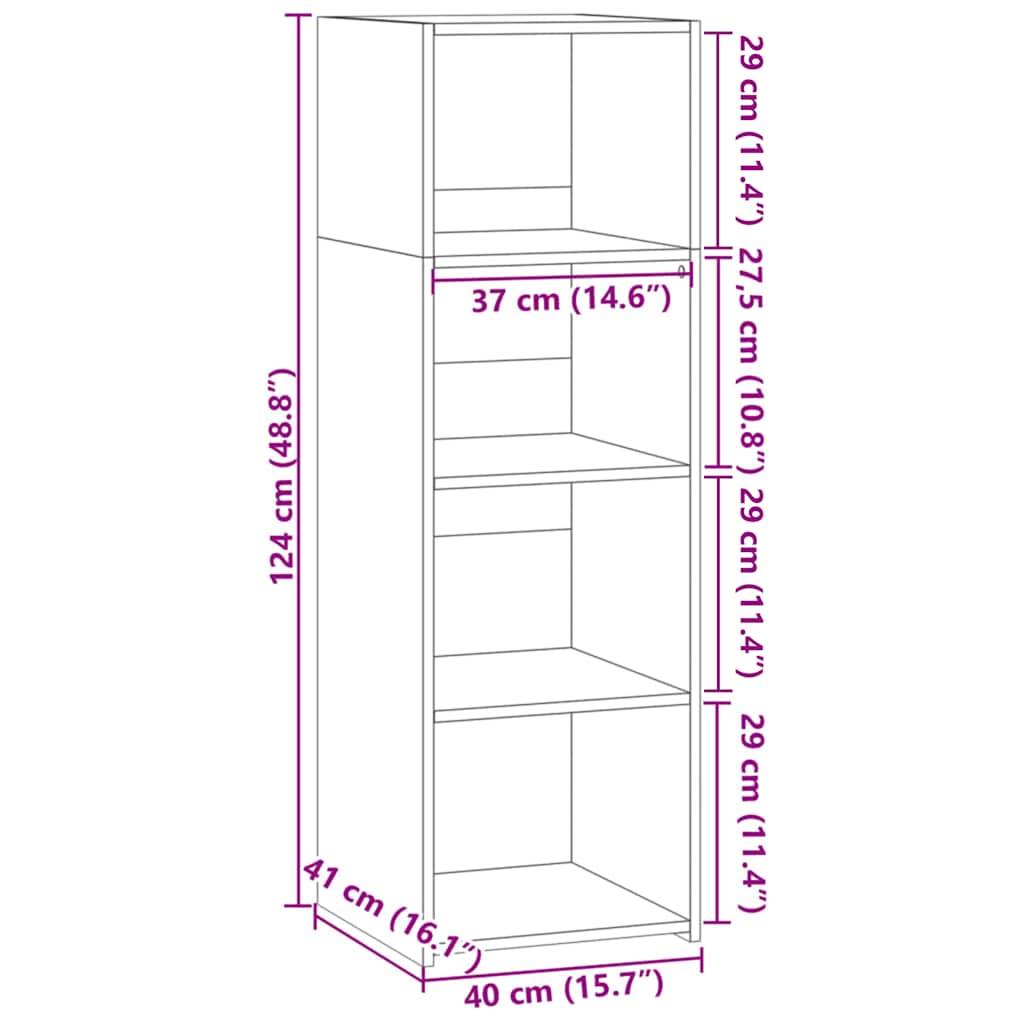 vidaXL Highboard Schwarz 40x41x124 cm Holzwerkstoff