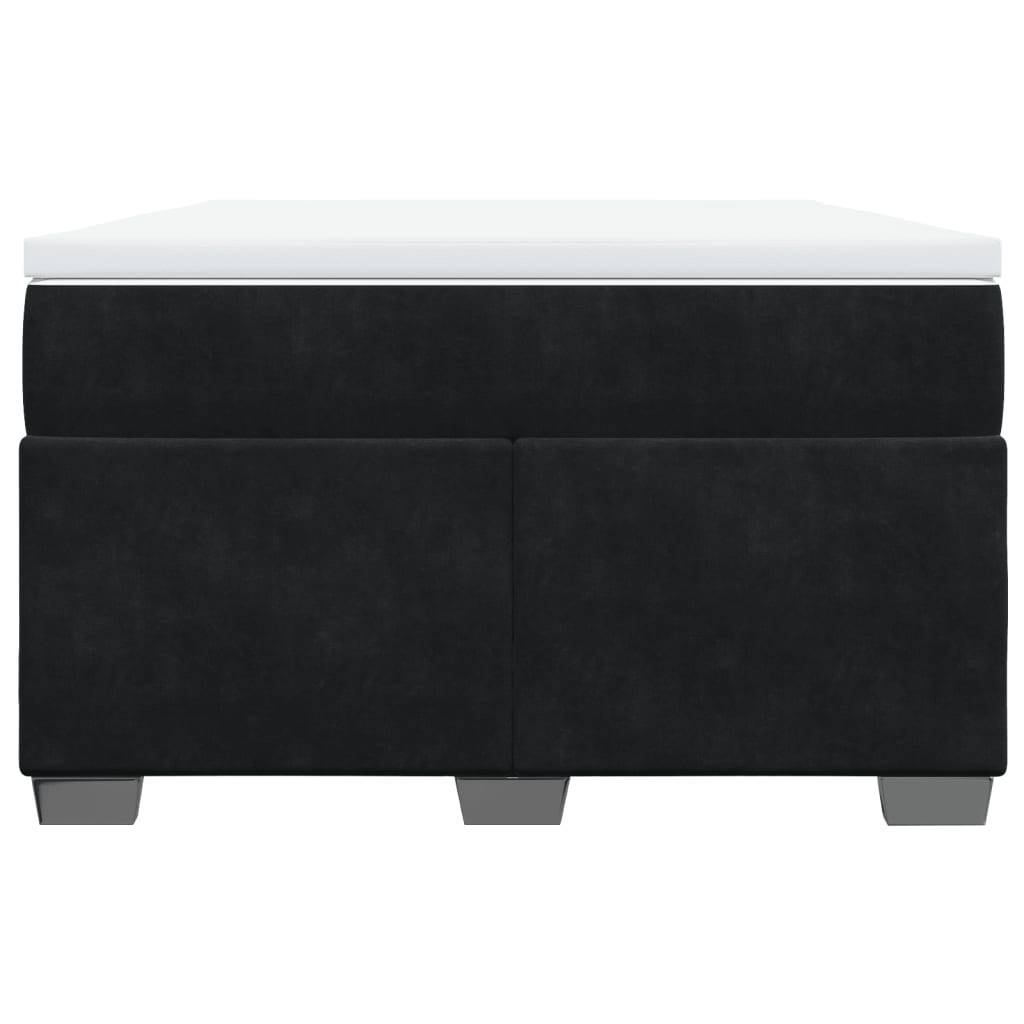vidaXL Boxspringbett mit Matratze Schwarz 120x190 cm Samt