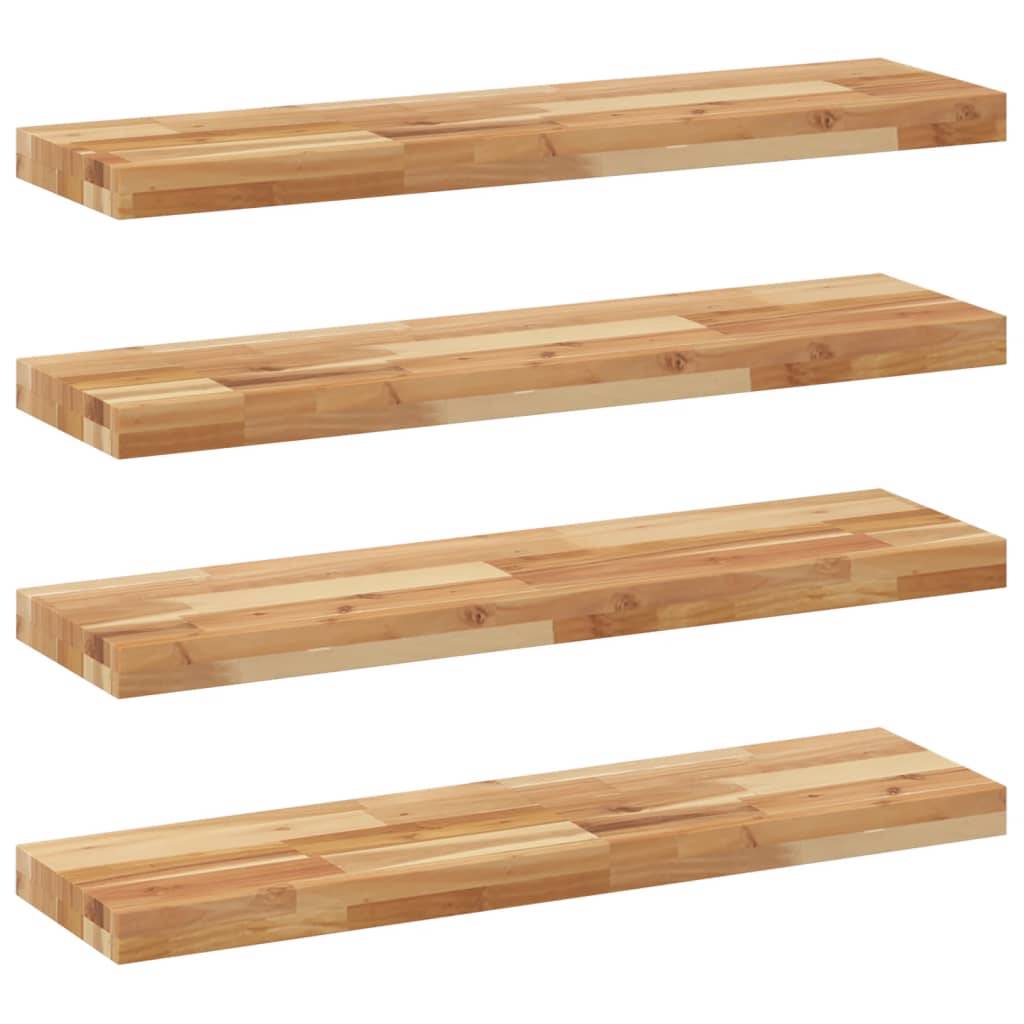 vidaXL Schweberegale 4 Stk. 80x20x4 cm Massivholz Akazie Ölbehandelt