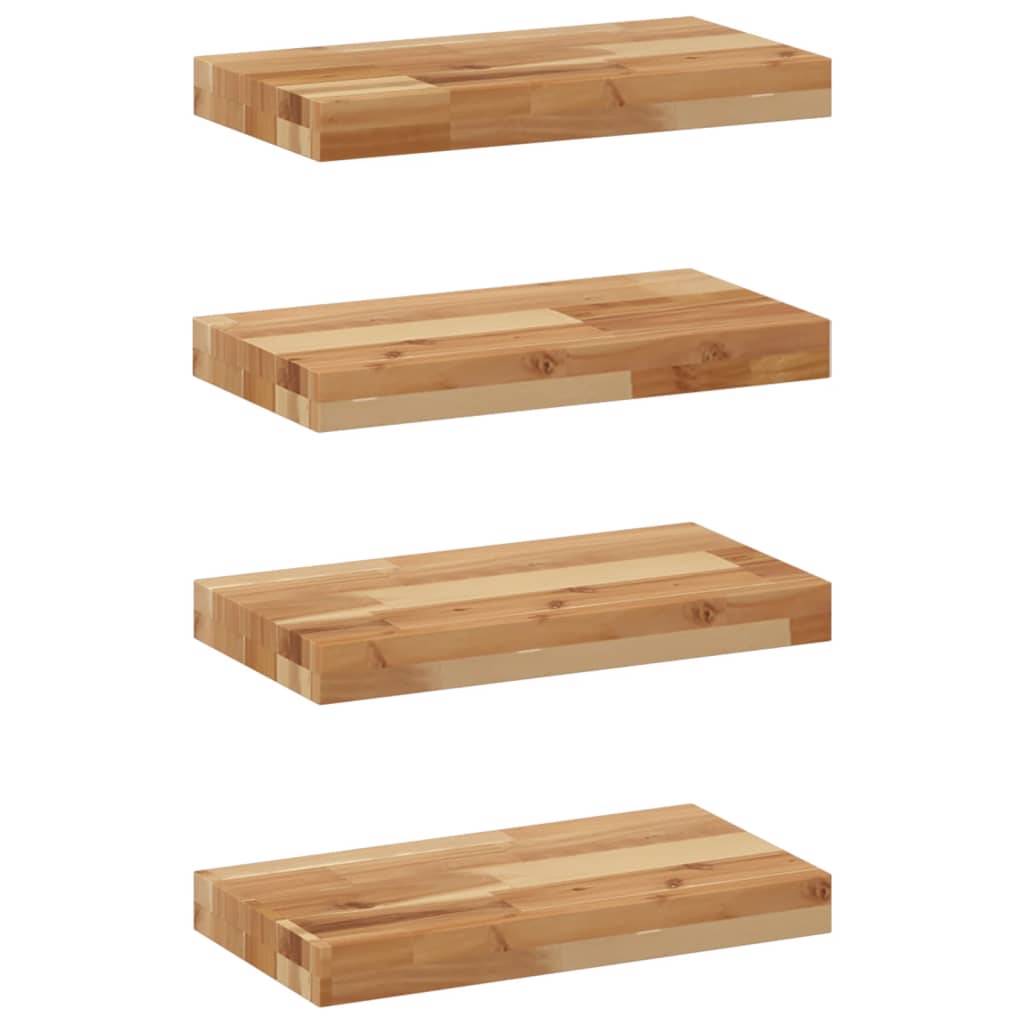vidaXL Schweberegale 4 Stk. 40x20x4 cm Massivholz Akazie Ölbehandelt