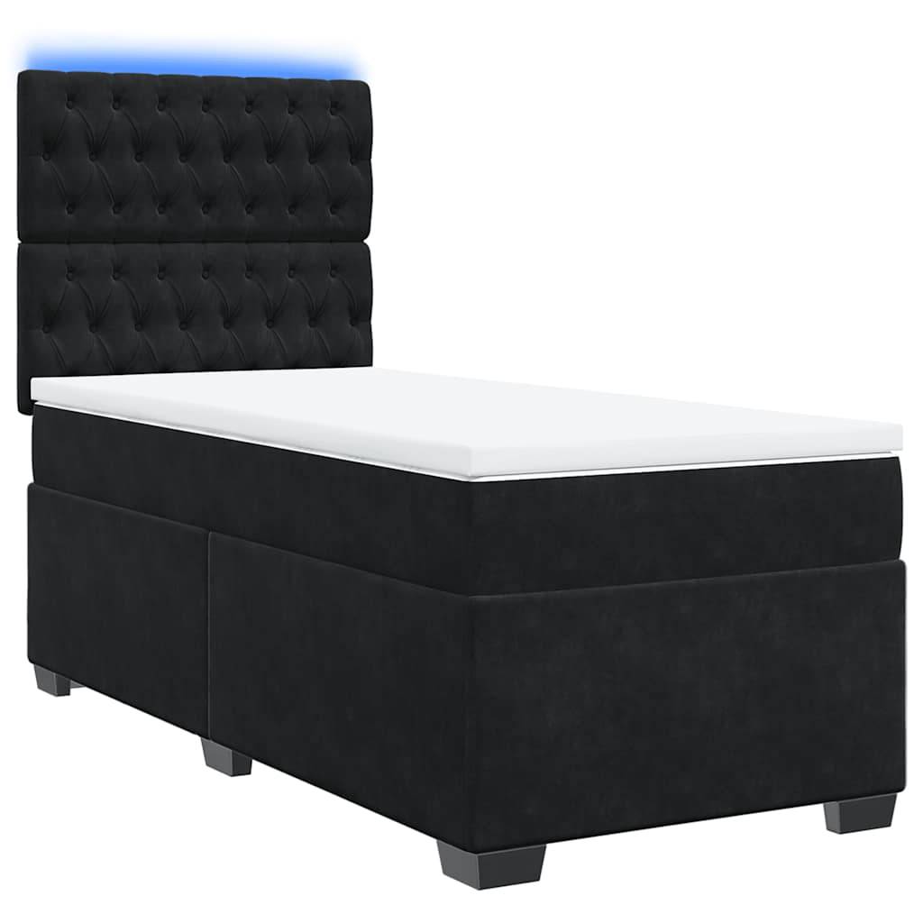 vidaXL Boxspringbett mit Matratze Schwarz 100x200 cm Samt