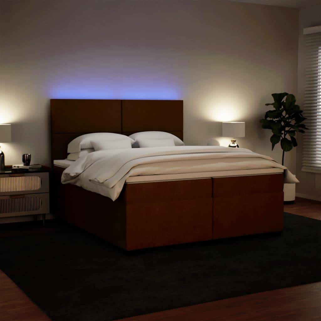 vidaXL Boxspringbett mit Matratze Rosa 200x200 cm Samt