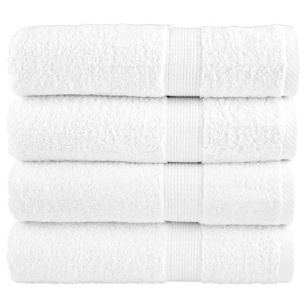 vidaXL Premium-Duschtücher SOLUND 4 Stk. Weiß 70x140 cm 600 g/m²