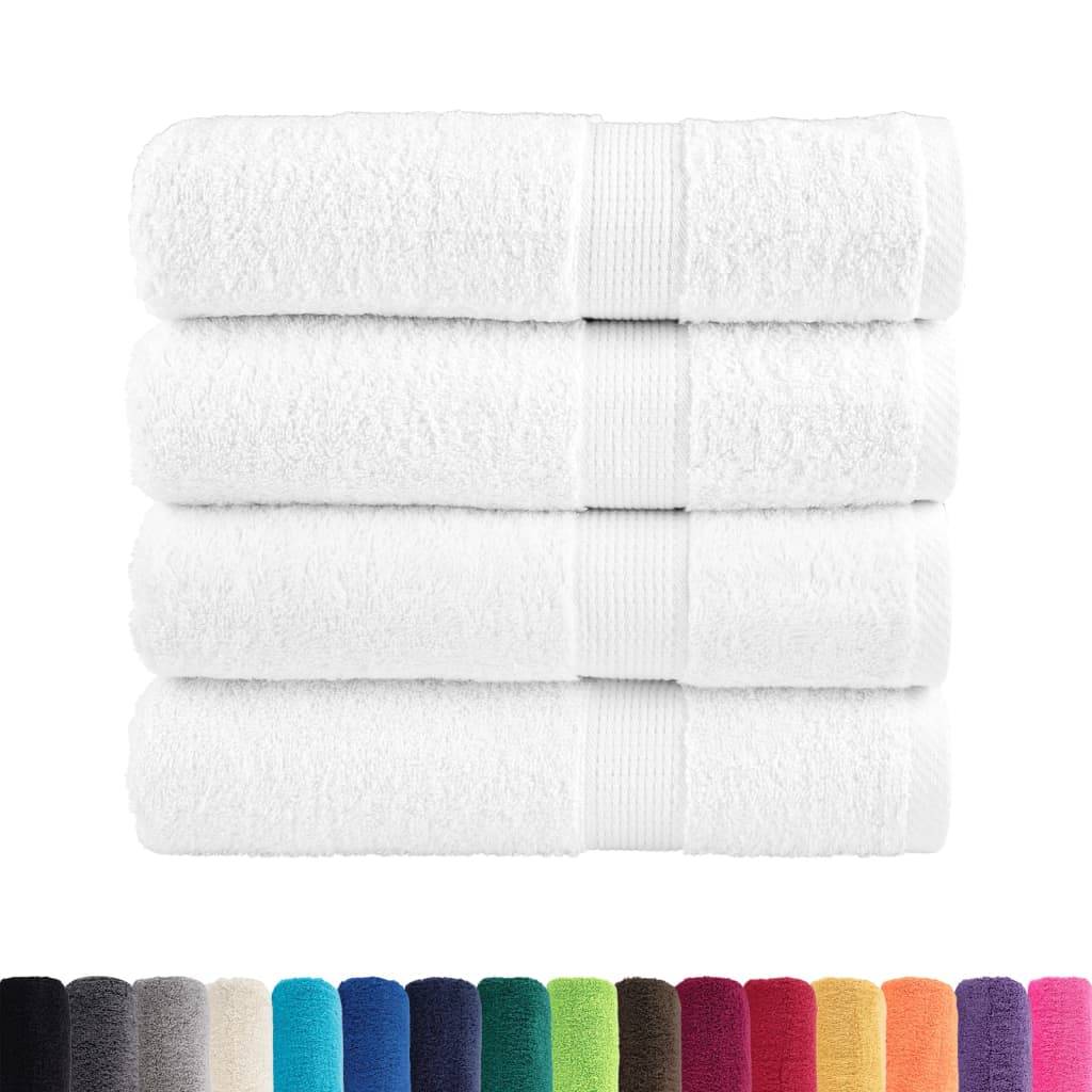 vidaXL Premium-Duschtücher SOLUND 4 Stk. Weiß 70x140 cm 600 g/m²