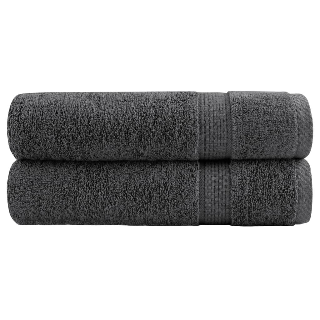 vidaXL Premium-Duschtücher SOLUND 2 Stk. Anthrazit 70x140 cm 600 g/m²