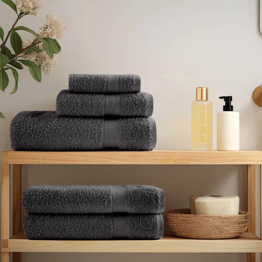 vidaXL Premium-Duschtücher SOLUND 2 Stk. Anthrazit 70x140 cm 600 g/m²