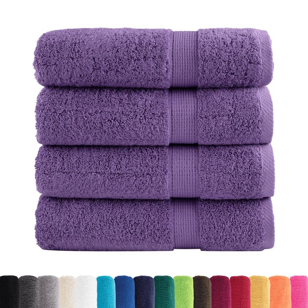 vidaXL Premium-Handtücher SOLUND 4 Stk. Lila 50x100 cm 600 g/m²