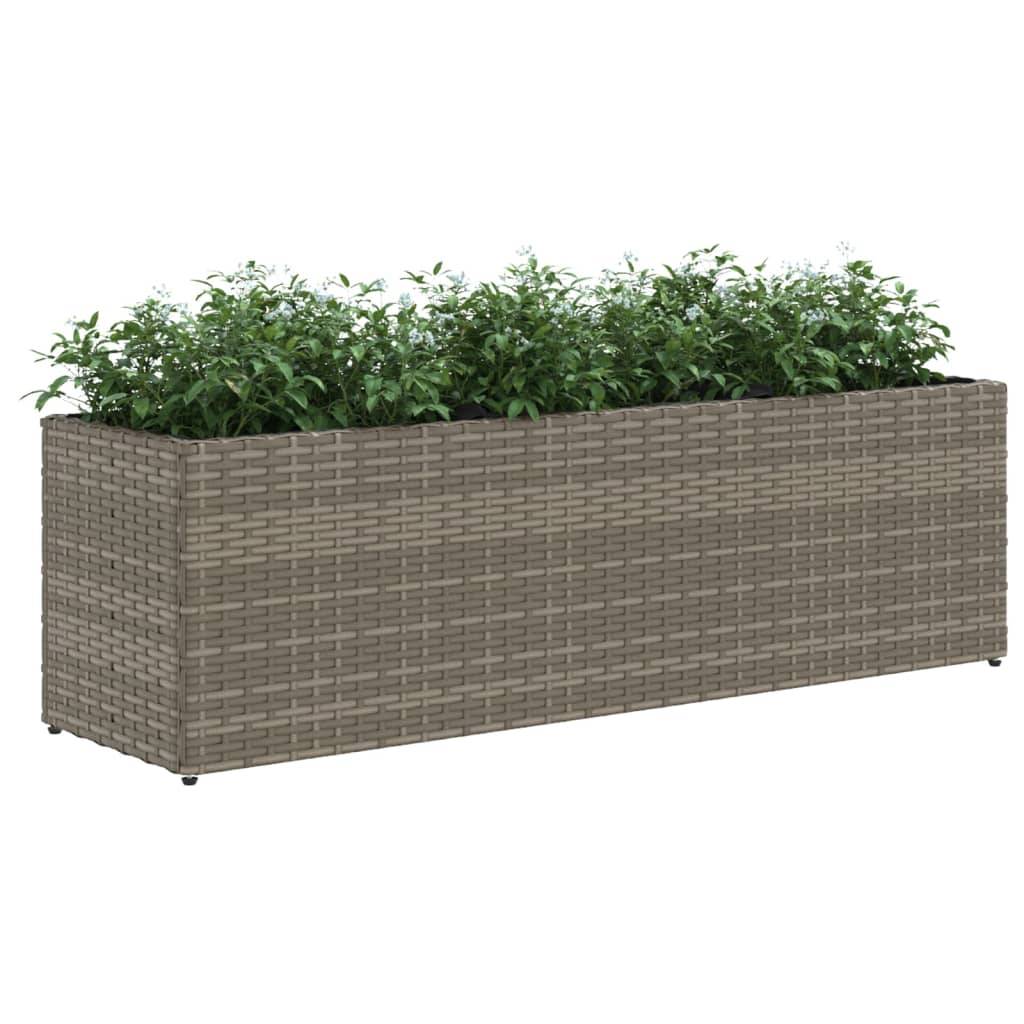 vidaXL Hochbeet mit 3 Fächern Grau 105x30x32 cm Poly Rattan