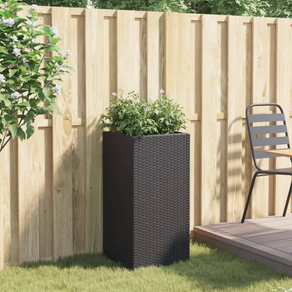 vidaXL Pflanzkübel Schwarz 40x40x80 cm Poly Rattan