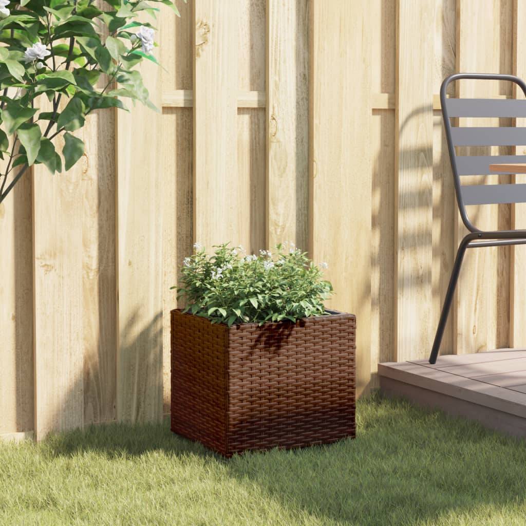 vidaXL Pflanzkübel Braun 36x30x32 cm Poly Rattan