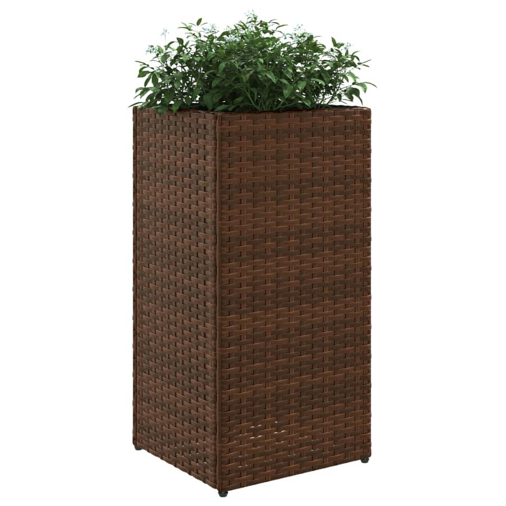 vidaXL Pflanzkübel Braun 30x30x60 cm Poly Rattan