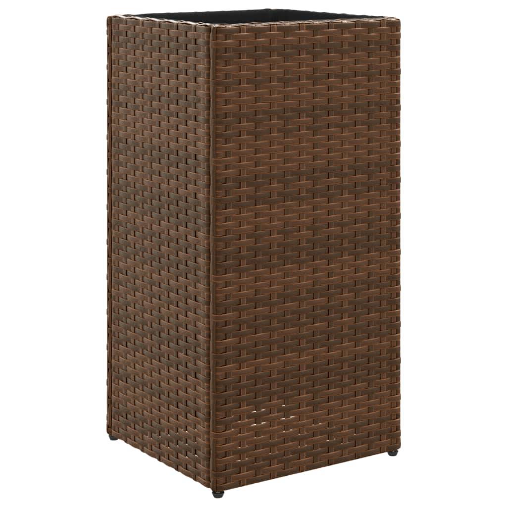 vidaXL Pflanzkübel Braun 30x30x60 cm Poly Rattan