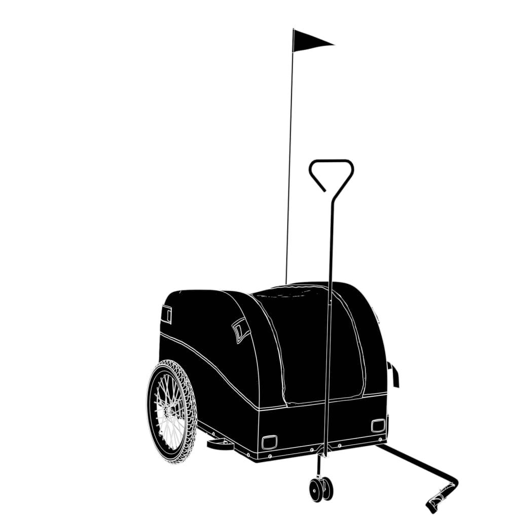 vidaXL Fahrradanhänger Schwarz und Grün 45 kg Eisen