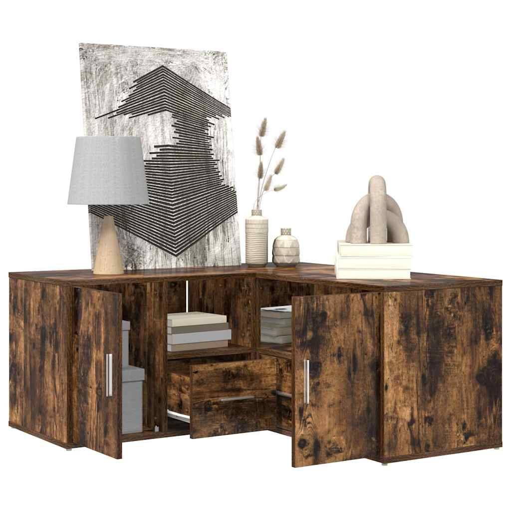 vidaXL Eckregal Räuchereiche 160x40x45 cm Holzwerkstoff
