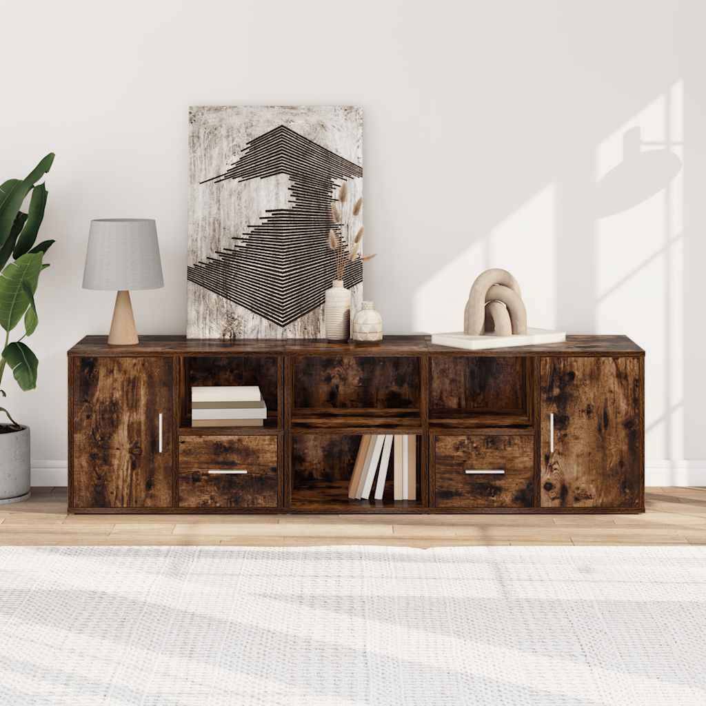 vidaXL Eckregal Räuchereiche 160x40x45 cm Holzwerkstoff