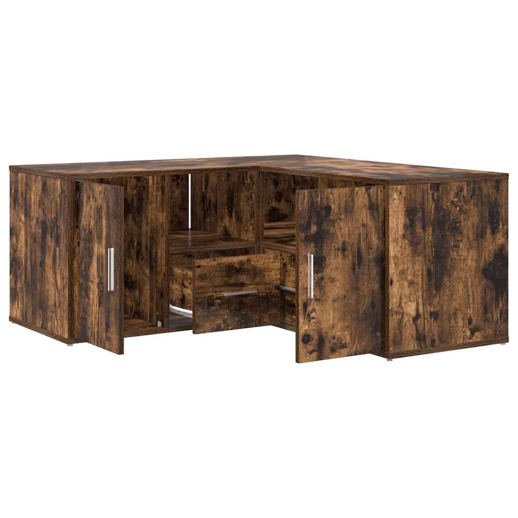 vidaXL Eckregal Räuchereiche 160x40x45 cm Holzwerkstoff