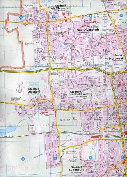 Falk Stadtplan Extra Standardfaltung Magdeburg