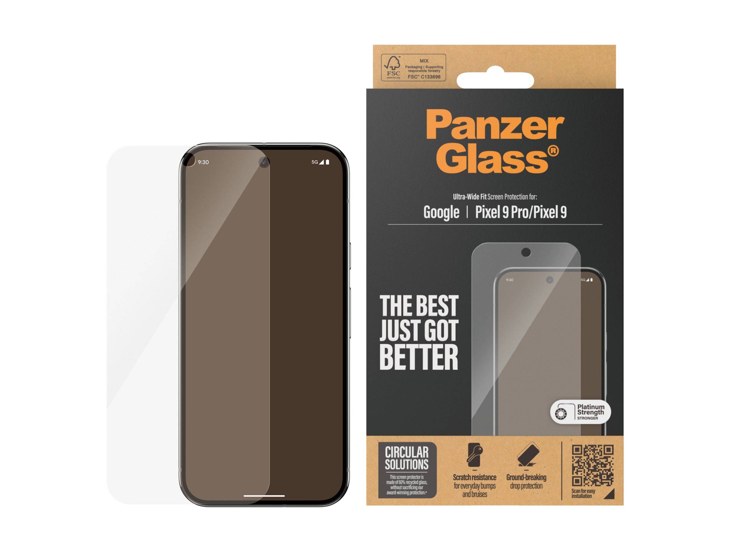 PanzerGlass - Bildschirmschutz für Handy - ultrabreite Passform