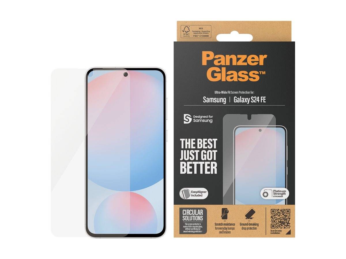 PanzerGlass - Bildschirmschutz für Handy - ultra-wide fit w. aligner