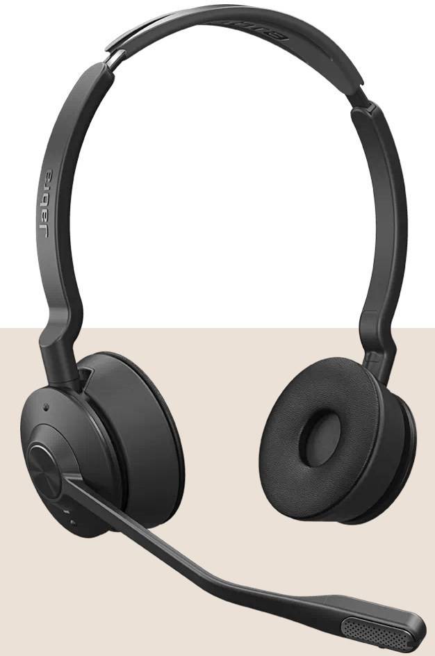 Schwarze Over-Ear-Kopfhörer mit elegantem Design, ausgestattet mit einem glatten Kopfbügel und gepolsterten Ohrmuscheln. Geeignet für Musik und Telefonate.