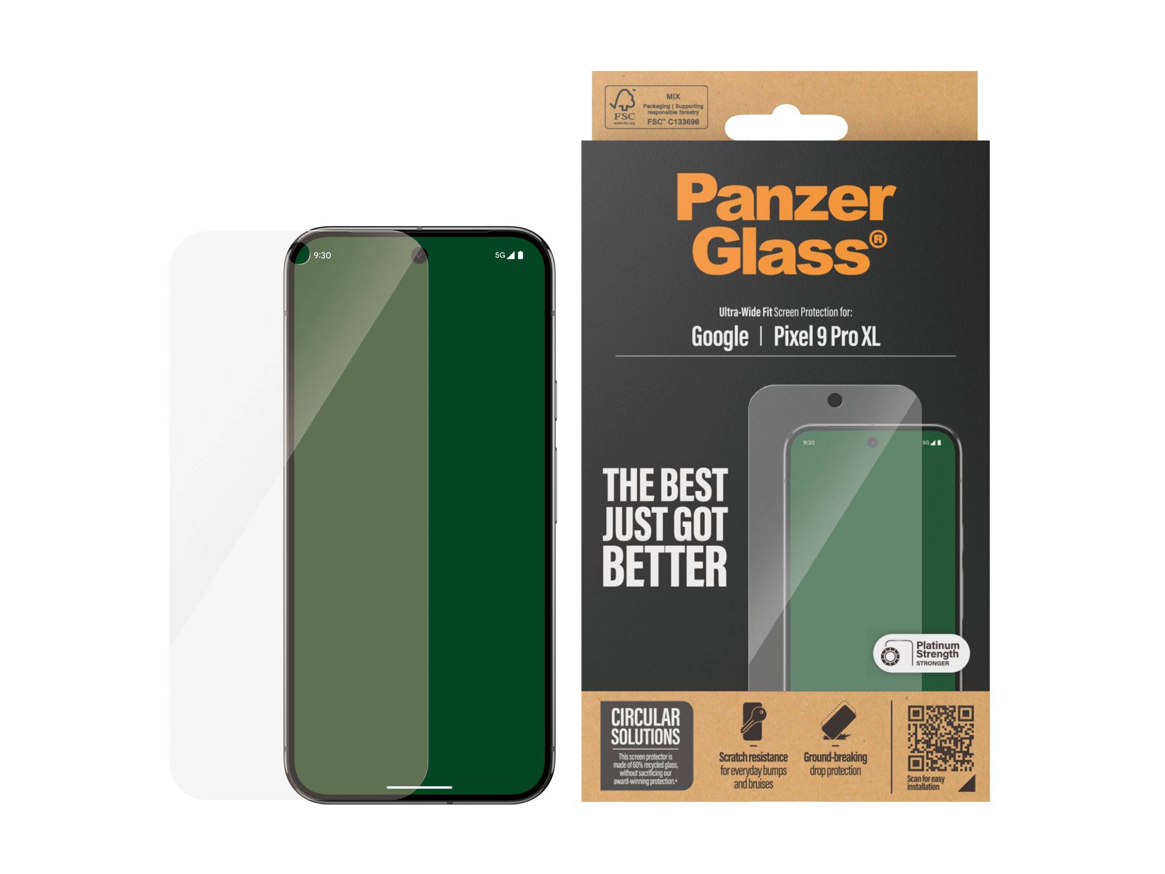 PanzerGlass - Bildschirmschutz für Handy - ultrabreite Passform