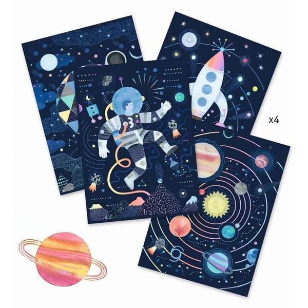 DJECO Kratzbild Kosmos