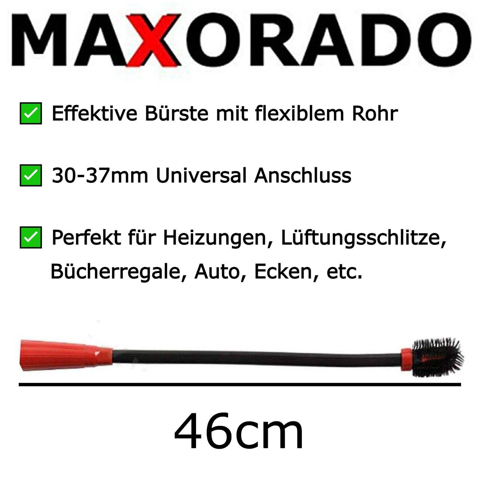 Zusatz Fugen Heizkörper Bürste flexibel Aufsatz Staubsauger rot Düse Ersatzteil Ersatzteile Düse Staubsaugerdüse Aufsatz Staubsaugerzubehör Fuge