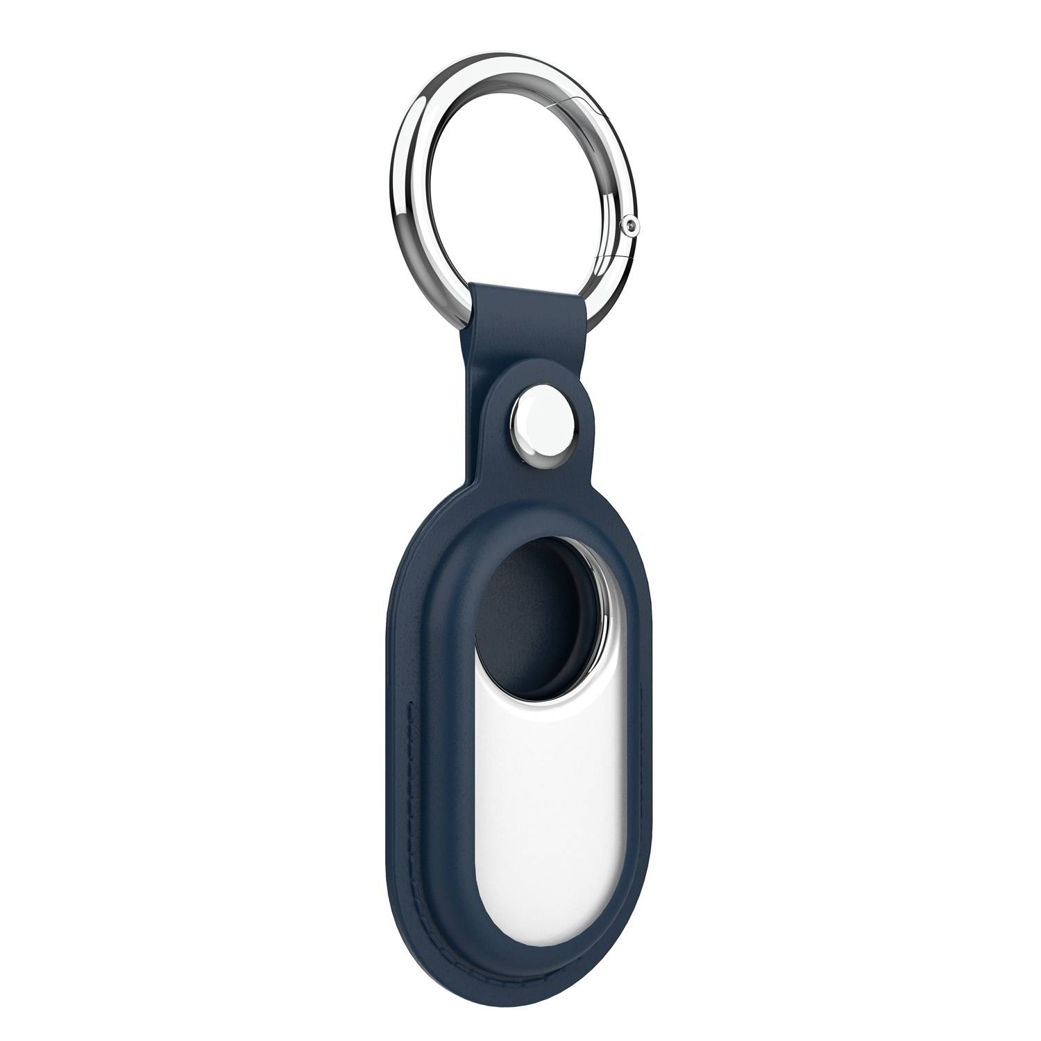 Für Samsung Galaxy SmartTag 2 Kunstleder Hülle mit Anhänger Case Blau