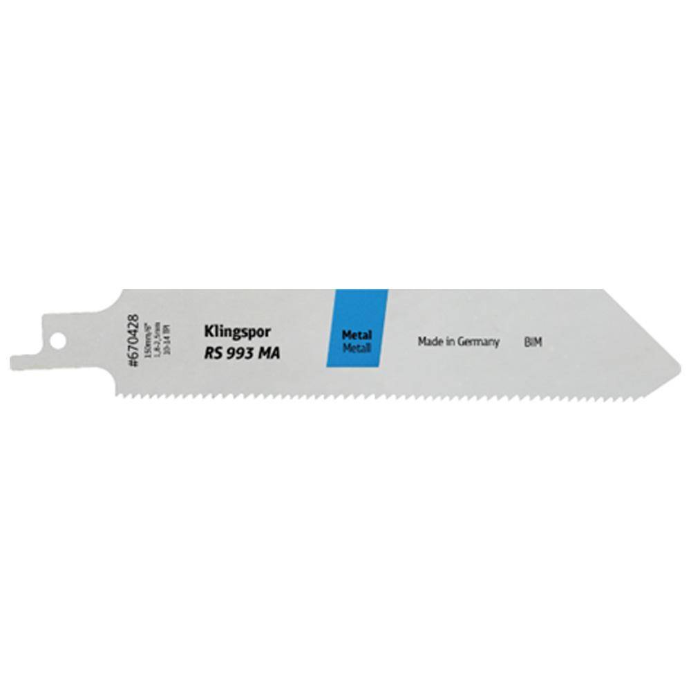Bi-Metall-Säbelsägeblatt - RS 993 MA Special - Maße 25,4 x 225 x 0,9 mm - Nutzlänge 205 mm - Materialstärke 4 bis 12 mm - VE 5 Stück - Preis per