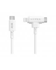 HyperJuice Silicone USB-C to USB-C Lightning Hybrid 60W White