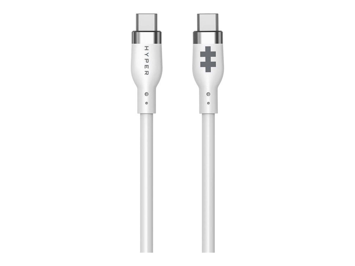Hyper 1.5m Silicone USB-C to USB-C 60W Charging Cable, White