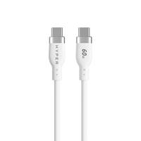 Hyper 1.5m Silicone USB-C to USB-C 60W Charging Cable, White
