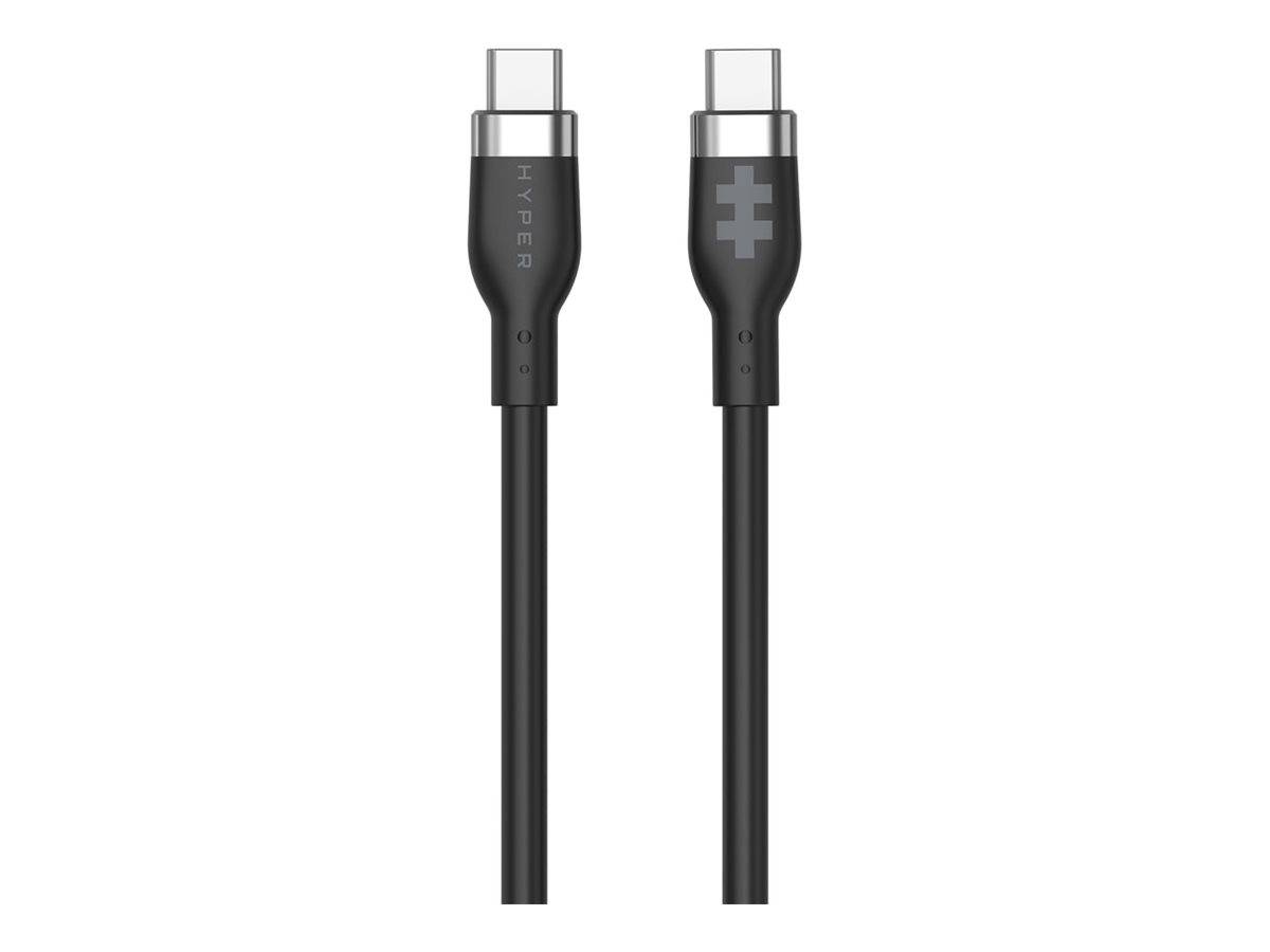 Hyper 1.5m Silicone USB-C to USB-C 60W Charging Cable, Black