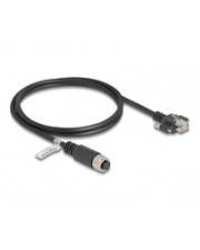 Delock M12 Kabel A-kodiert 8 Pin Buchse zu RJ45 Stecker mit Schrauben Cat.5e FTP 1 m CAT 5e 1 m 8-polig Schwarz