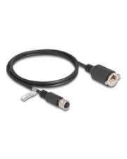 Delock M12 Kabel D-kodiert 4 Pin Buchse zu RJ45 zum Einbau Cat.5e FTP 1 m CAT 5e 1 m 4-polig Schwarz