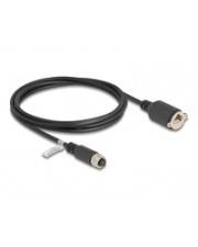 Delock M12 Kabel A-kodiert 8 Pin Buchse zu RJ45 zum Einbau Cat.5e FTP 2 m CAT 5e 2 m 8-polig Schwarz