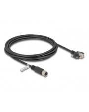 Delock M12 Kabel D-kodiert 4 Pin Buchse zu RJ45 Stecker mit Schrauben Cat.5e FTP 3 m CAT 5e 3 m 4-polig Schwarz