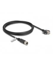 Delock M12 Kabel D-kodiert 4 Pin Buchse zu RJ45 Stecker mit Schrauben Cat.5e FTP 2 m CAT 5e 2 m 4-polig Schwarz