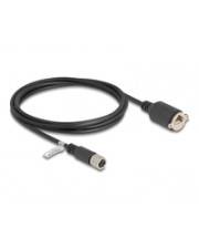 Delock M12 Kabel X-kodiert 8 Pin Buchse zu RJ45 zum Einbau Cat.6A S/FTP 2 m CAT 6a FTP SFTP 2 m 8-polig Schwarz