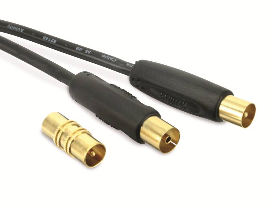 AVINITY Antennenanschlusskabel mit Koaxadapter, 85 dB, 1,5 m