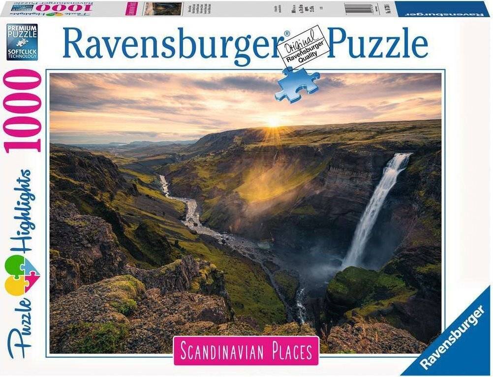 RAVENSBURGER Puzzle Haifoss Wasserfall, Island 1000 dlks