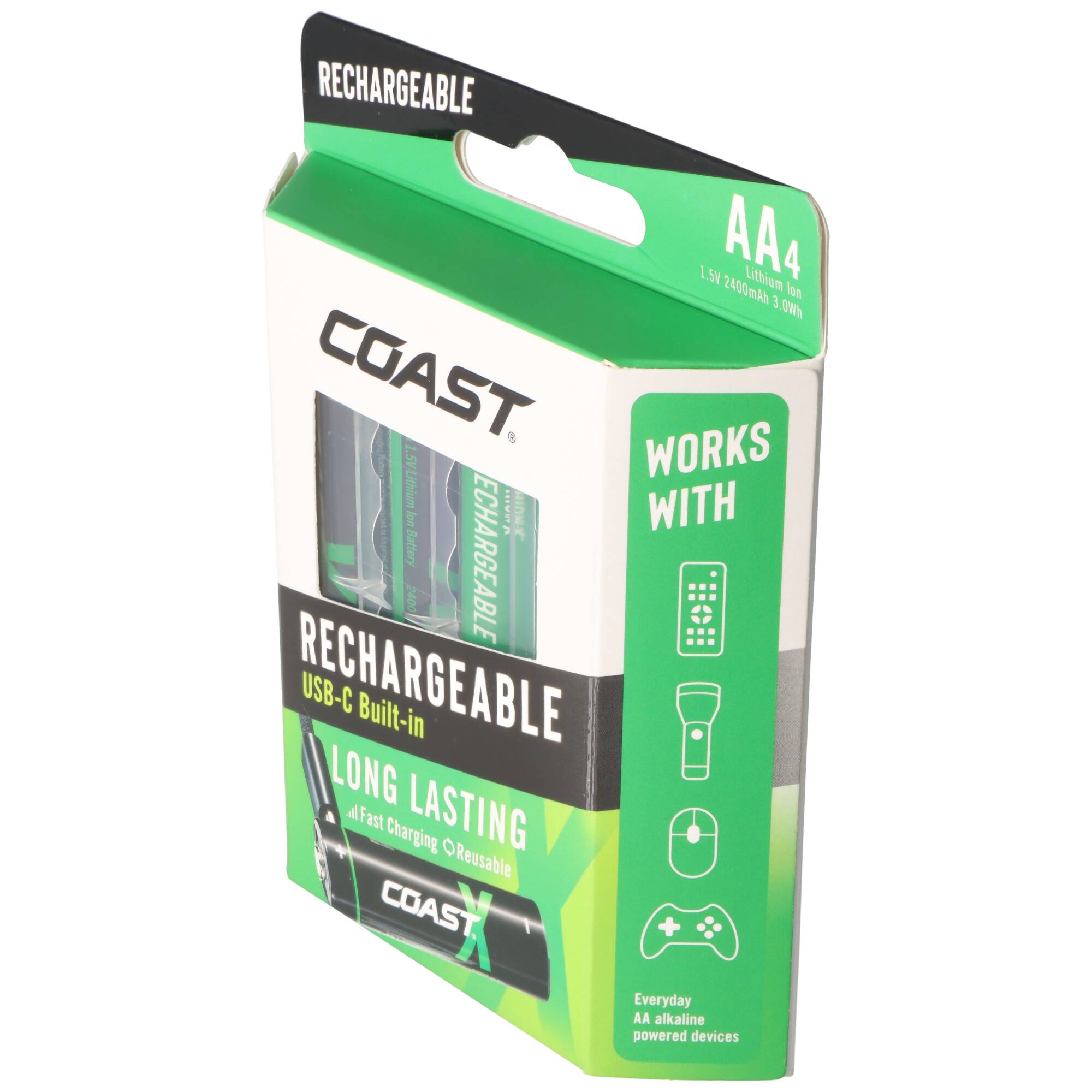 2400mAh Mignon AA 1,5V ZITHION-X® Lithium-Ionen Akkus, inkl. 4in1 USB-C Ladekabel