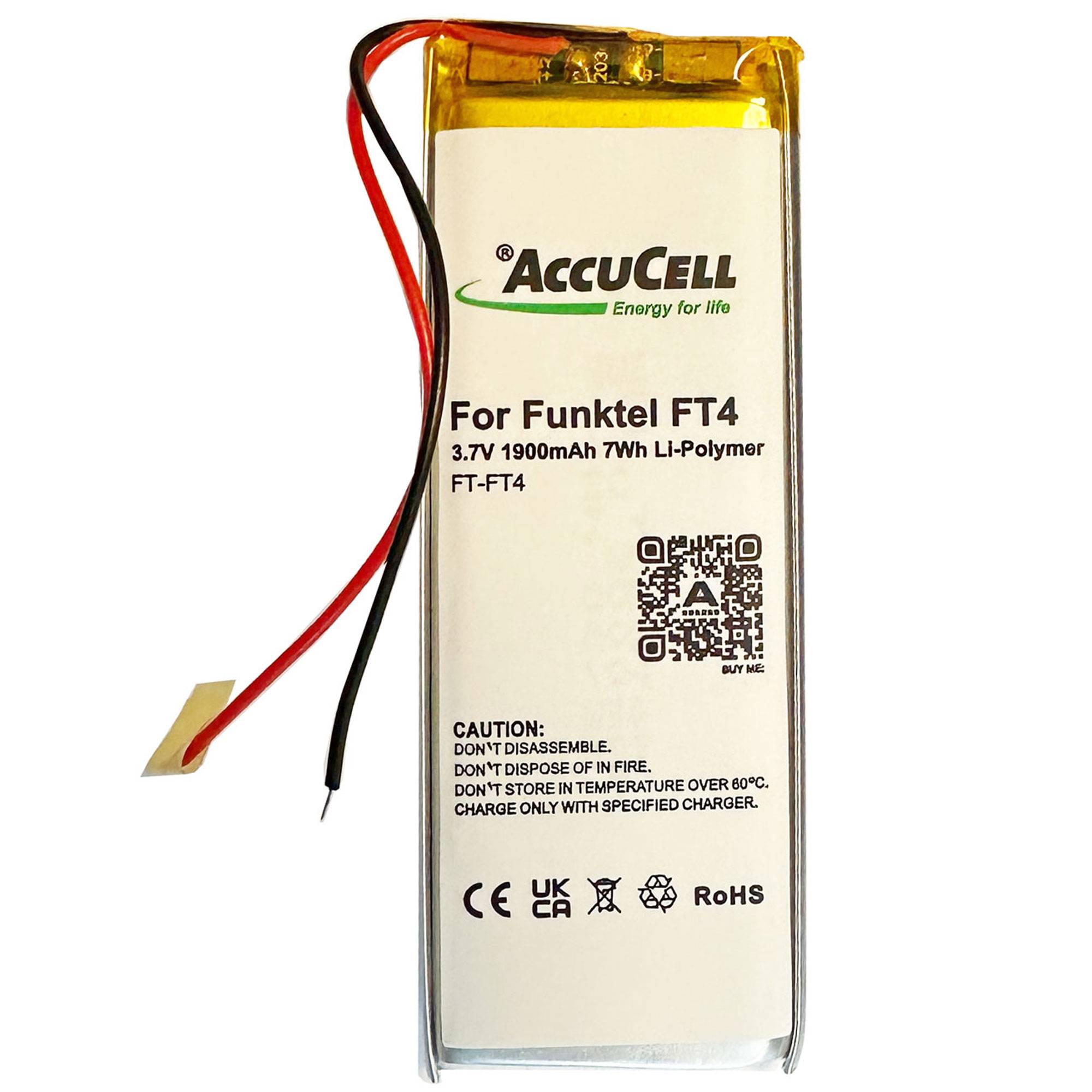 Akku passend für Tetra Funktel FT4 Li-Polymer 3,7V Spannung mit 1900mAh 7,0Wh Kapazität