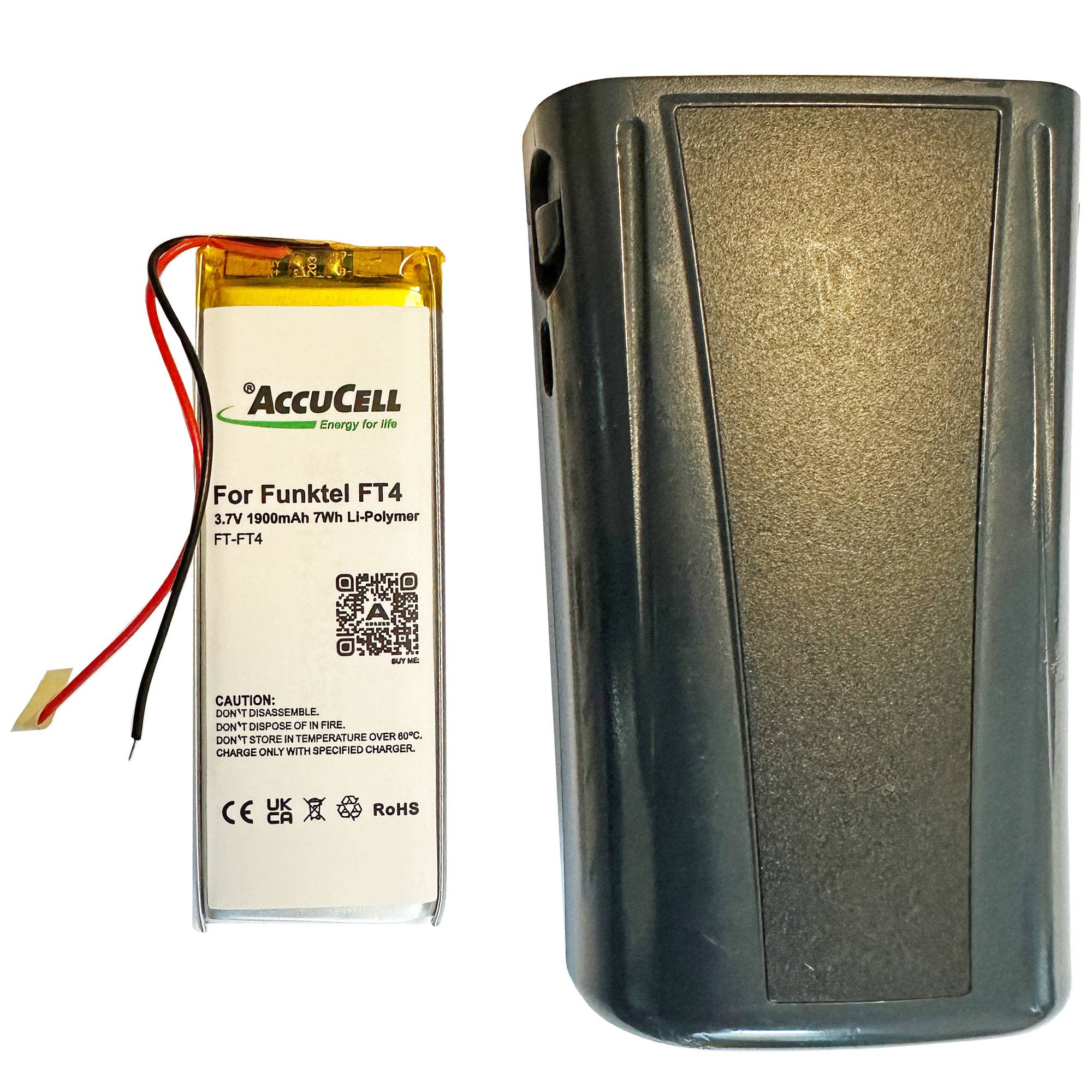 Akku passend für Tetra Funktel FT4 Li-Polymer 3,7V Spannung mit 1900mAh 7,0Wh Kapazität