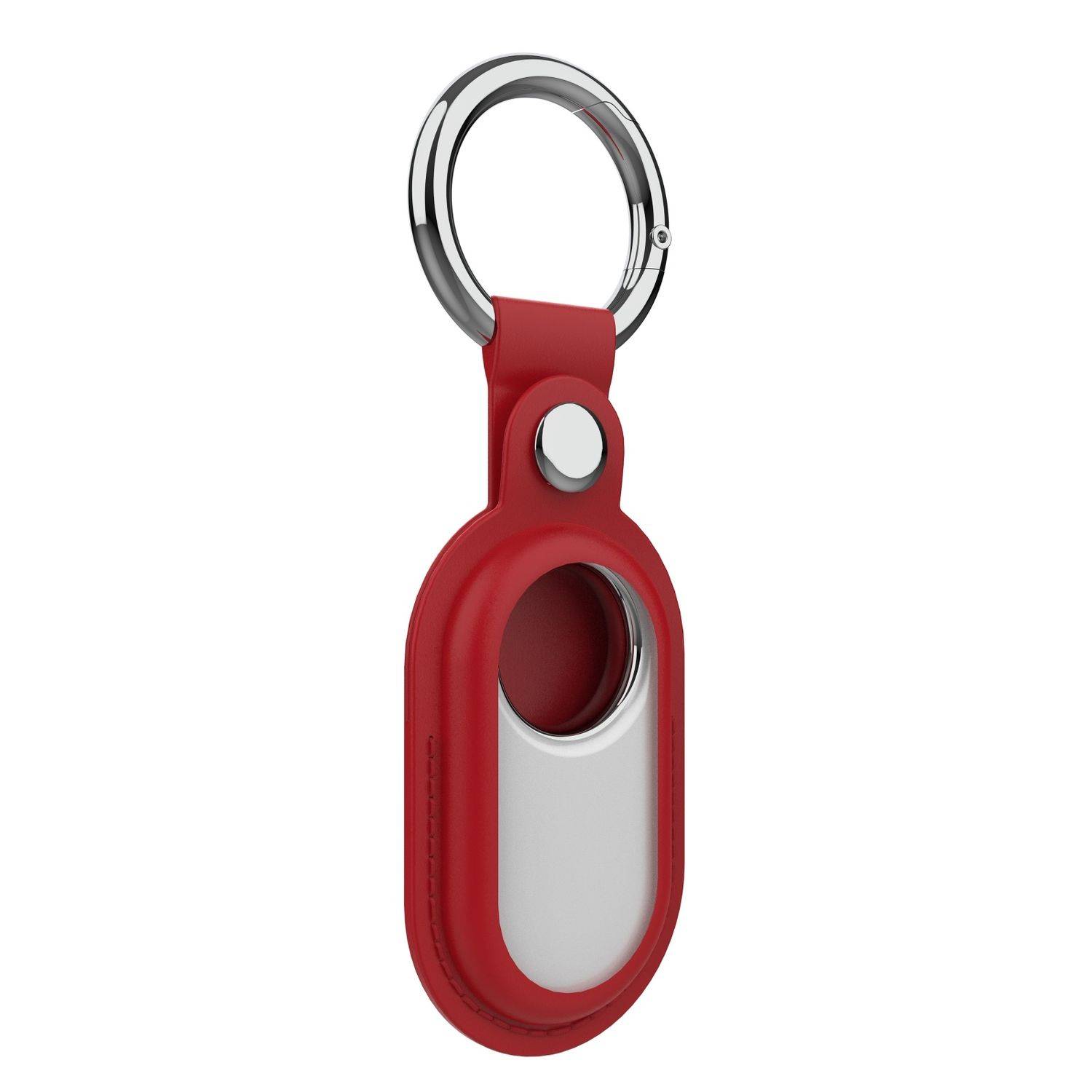 Für Samsung Galaxy SmartTag 2 Kunstleder Design Hülle mit Anhänger Rot