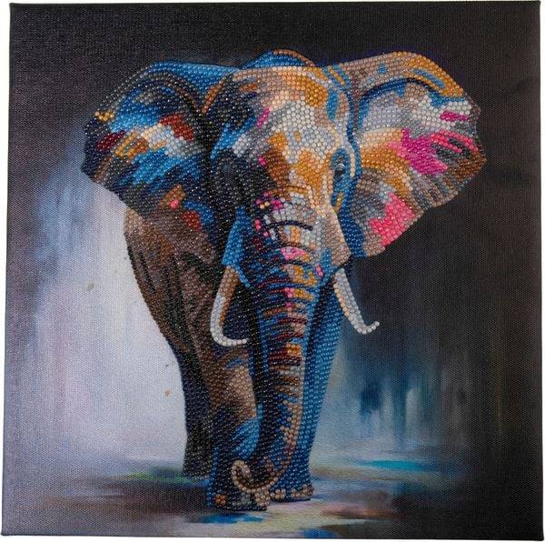 Crystal Art Leinwandbild Majestic Elephant 30x30 cm