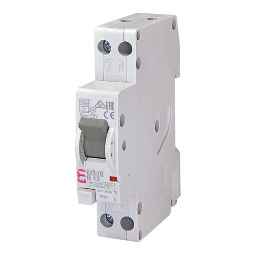 ETI 002175203 - FI-LS-Schutzschalter KZS-1M 1p+N A B13/0.03 6kA (Auslösecharakteristik B | 230 V | 13 A | 50 Hz | 1-pol