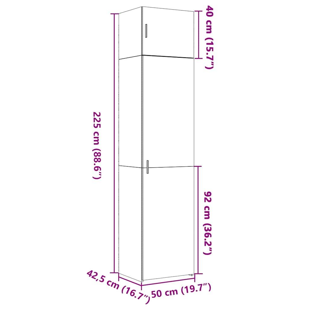 vidaXL Hochschrank Schmal Weiß 50x42,5x225 cm Holzwerkstoff